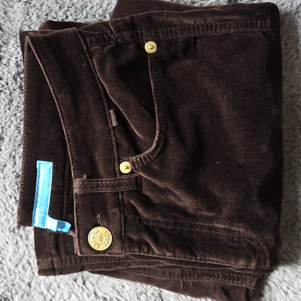Escada Sport Delicious Chocolate Velvet Soft Baby Boot Cut Kate size 38